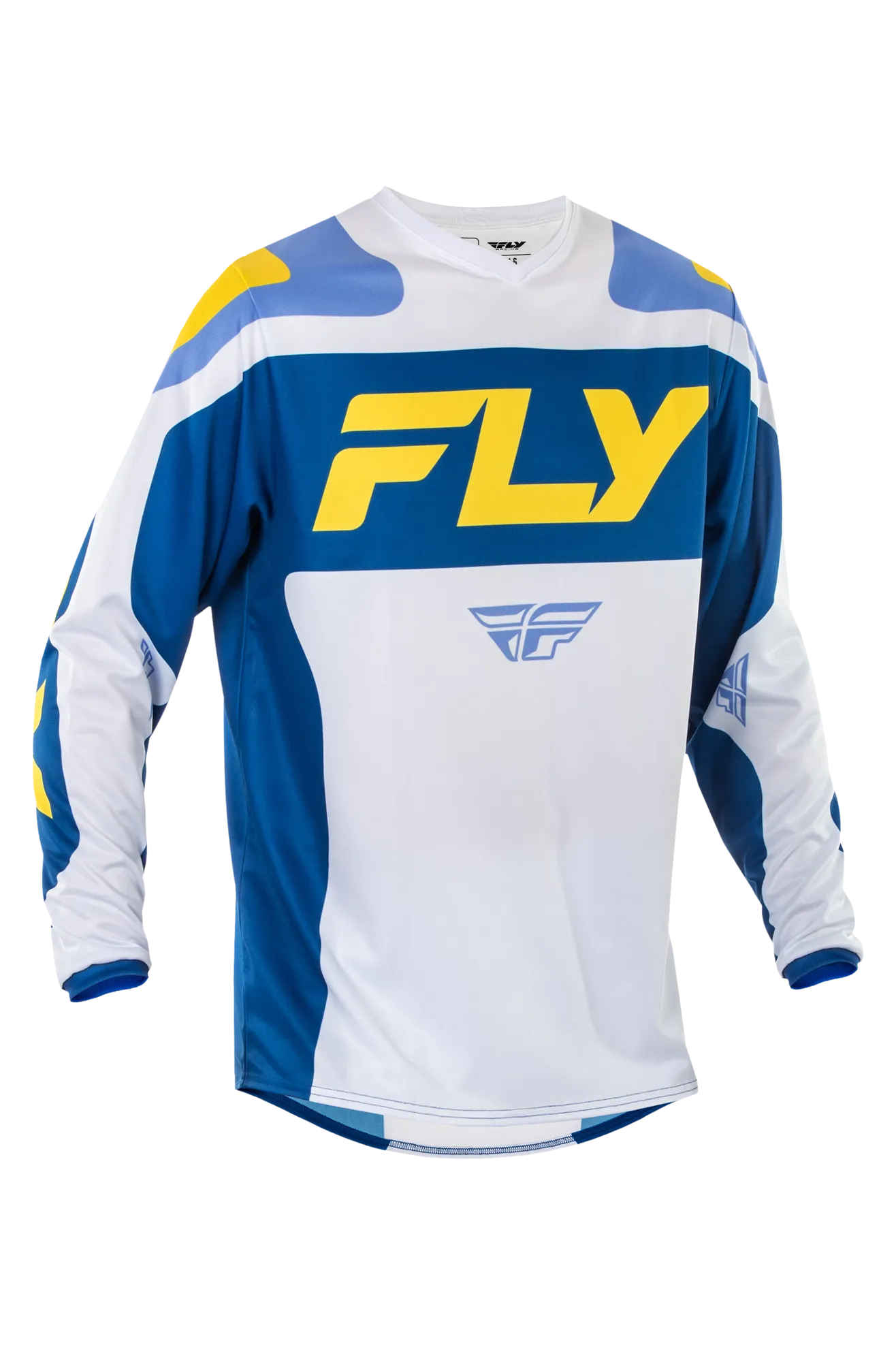 CAMISETA DE CROSS FLY RACING F16 BLANCOAZUL OSCUROAMARILLO 
