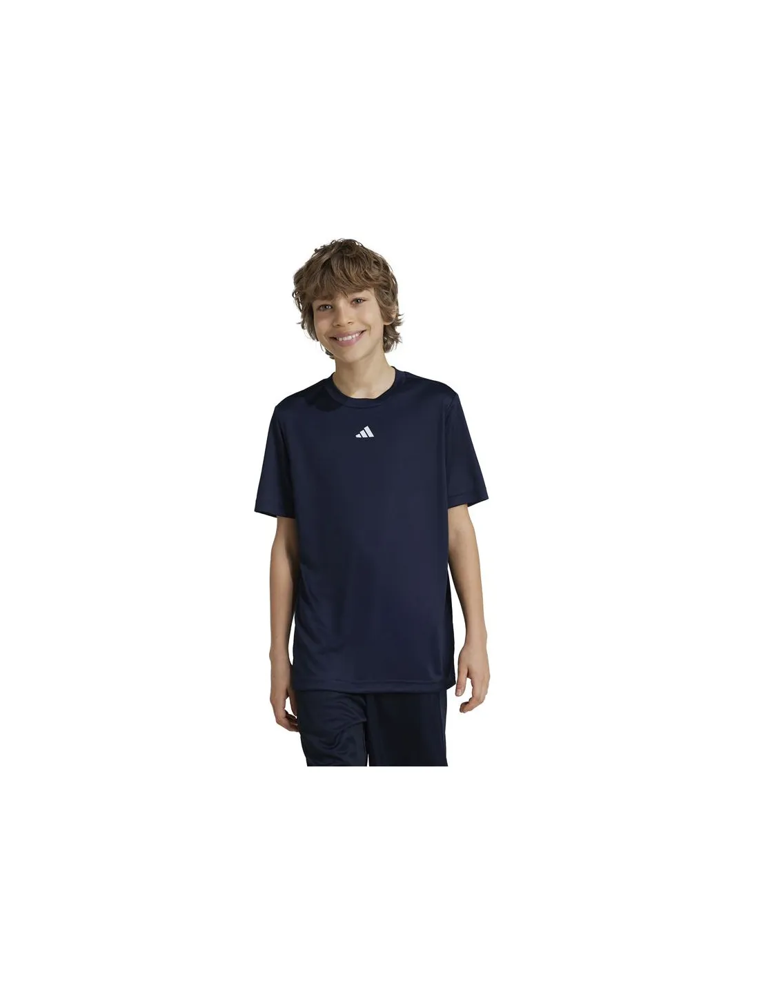 Camiseta de Fitness adidas Train Essentials Logo Regular Fit Infantil Azul