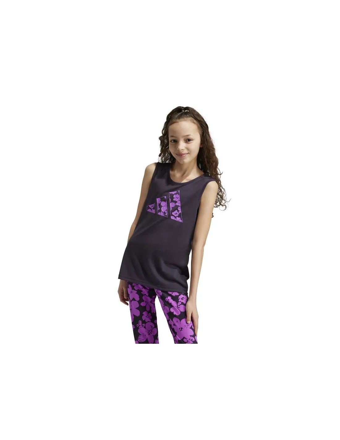 Camiseta de Fitness adidas Train Essentials Regular Fit Logo Niña Morado