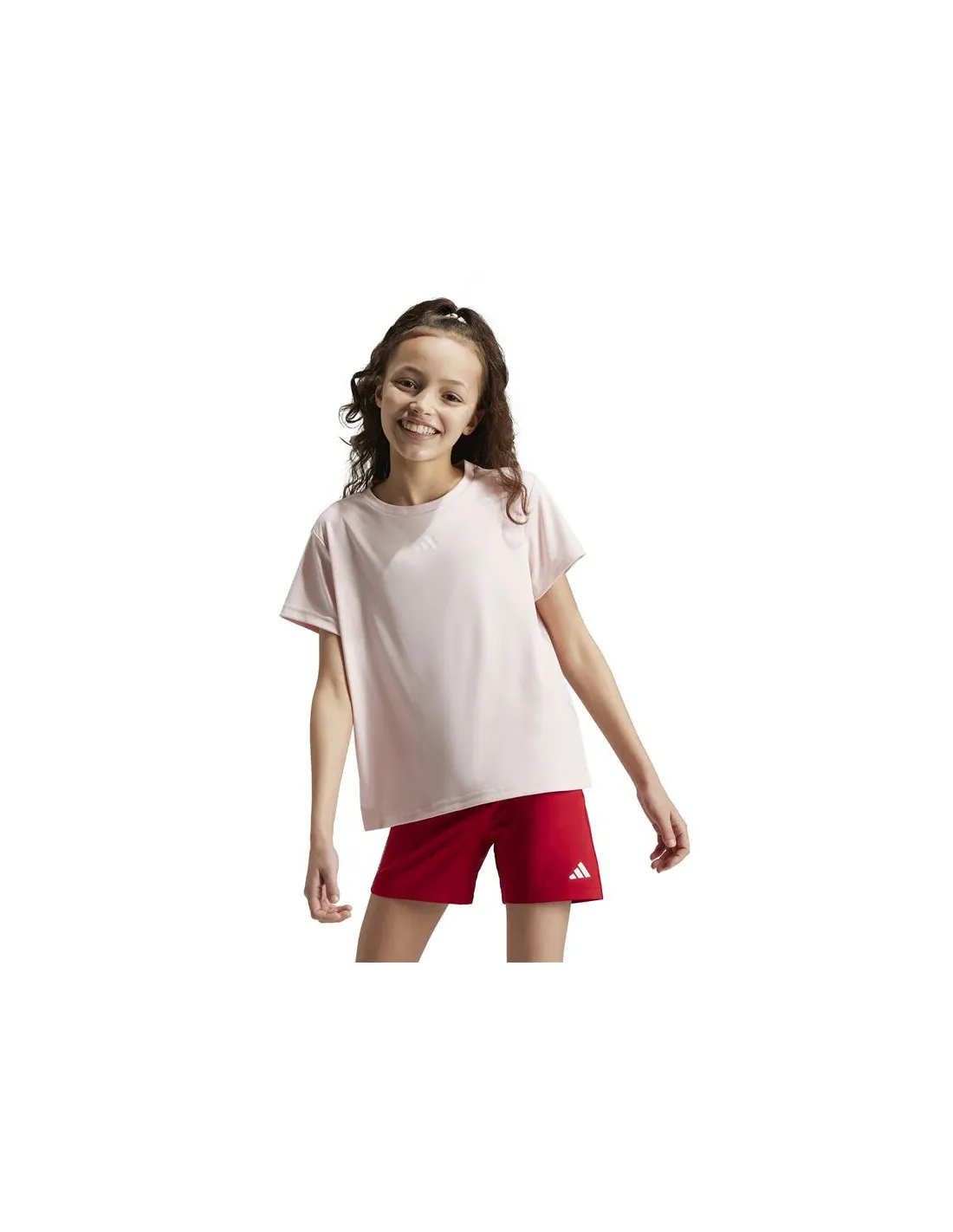 Camiseta de Fitness adidas Train Essentials Regular Fit Logo Training Niña Rosa