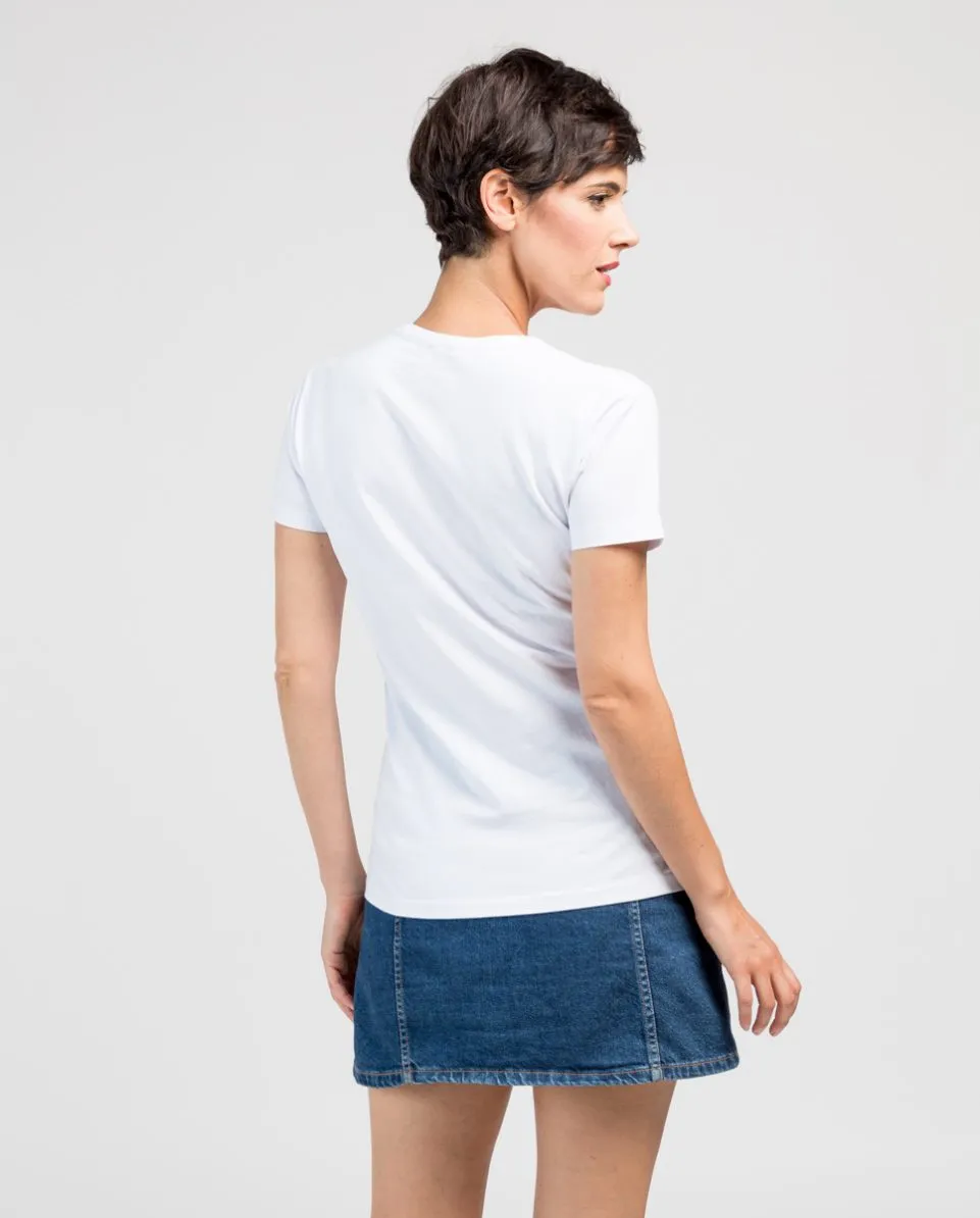 Camiseta de mujer de manga corta con estampado frontal