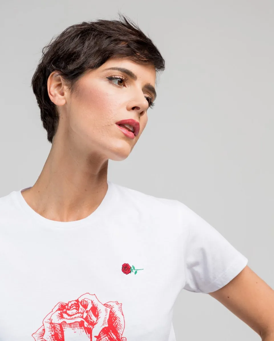 Camiseta de mujer de manga corta con estampado frontal