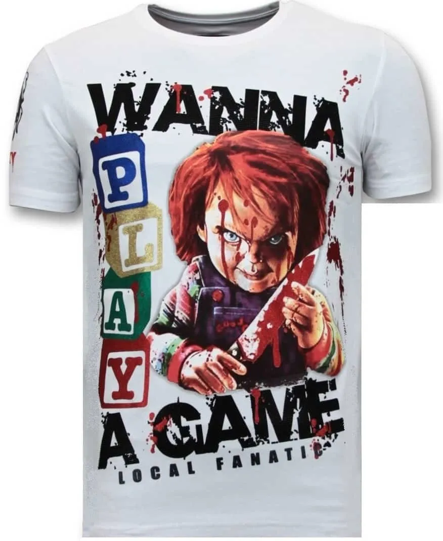 CAMISETA EXCLUSIVA HOMBRE  CHUCKY CHILDS PLAY  BLANCO