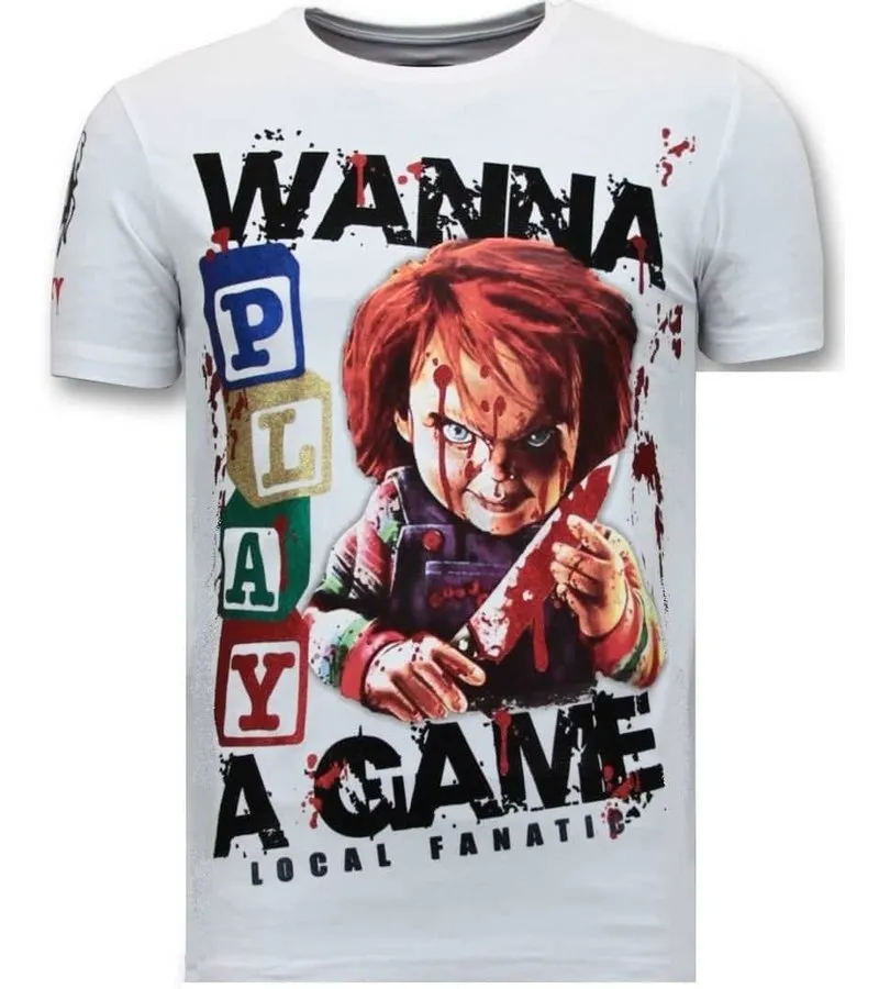 CAMISETA EXCLUSIVA HOMBRE  CHUCKY CHILDS PLAY  BLANCO