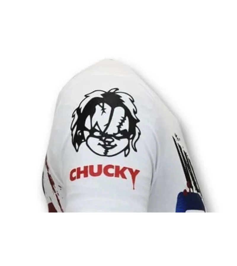 CAMISETA EXCLUSIVA HOMBRE  CHUCKY CHILDS PLAY  BLANCO