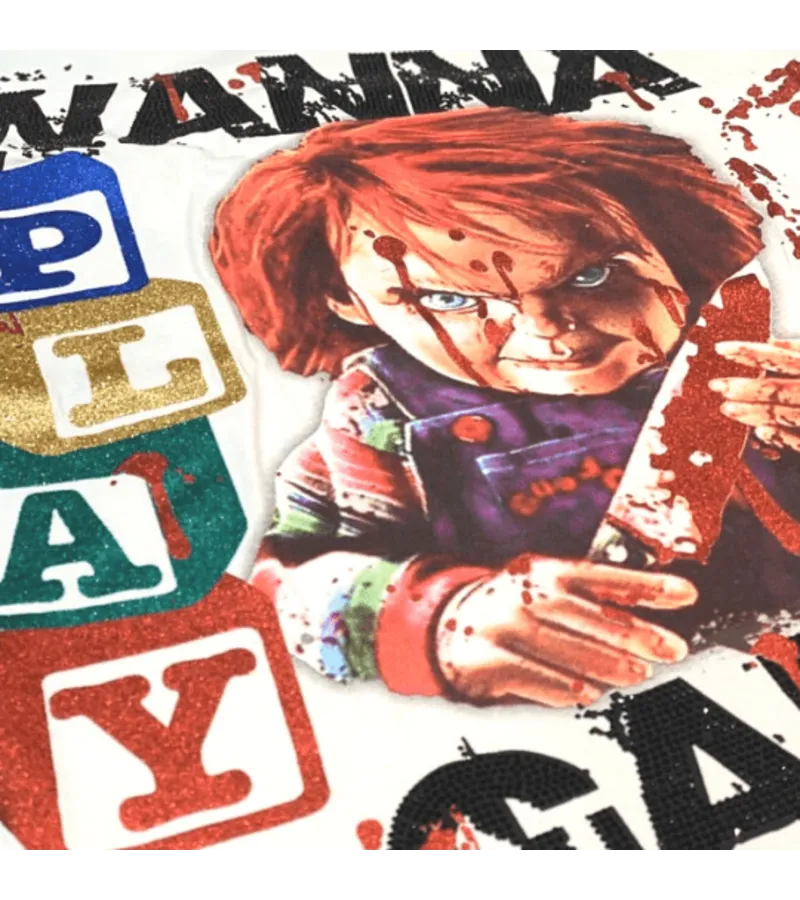 CAMISETA EXCLUSIVA HOMBRE  CHUCKY CHILDS PLAY  BLANCO
