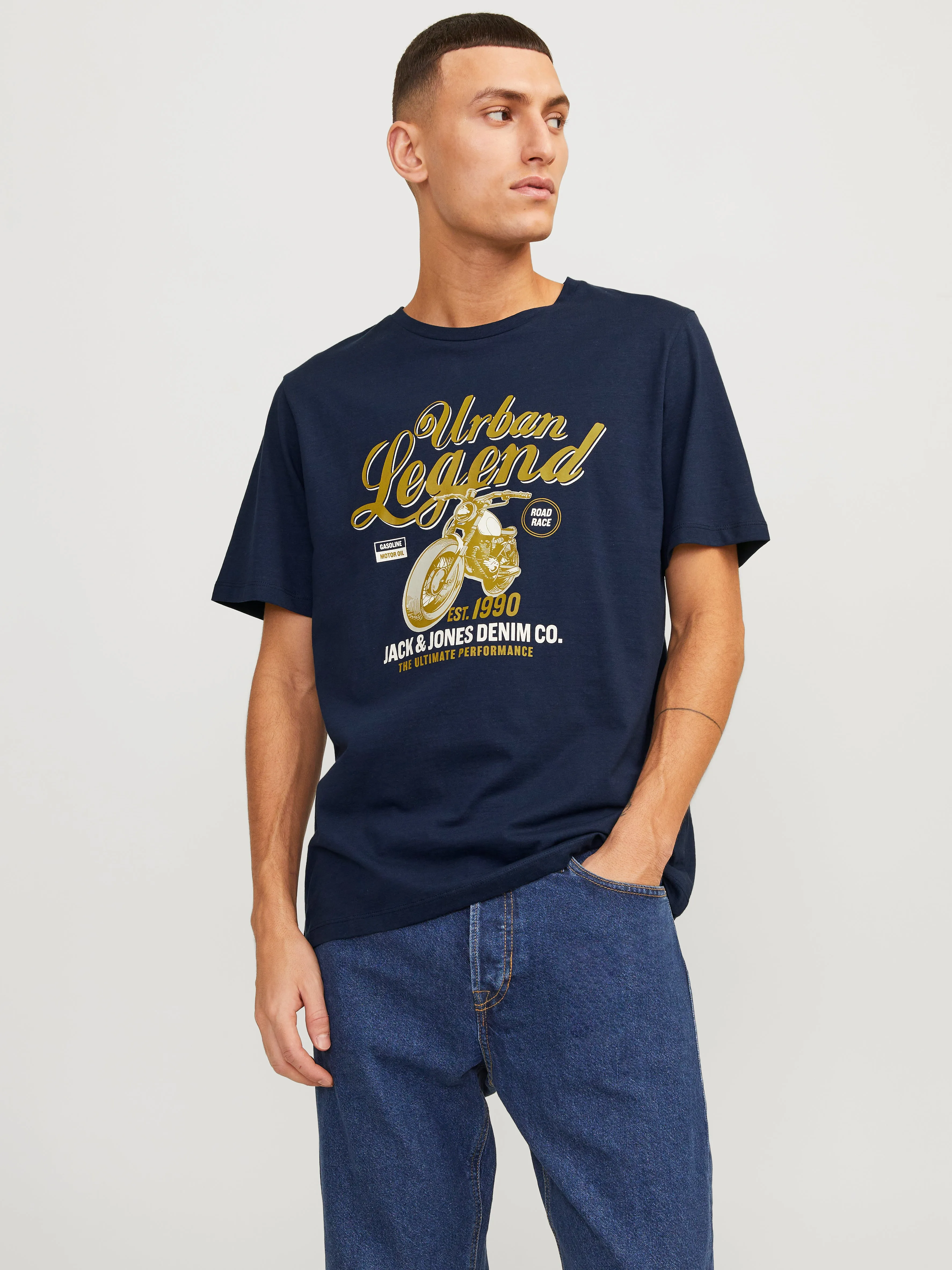 Camiseta Logotipo Cuello redondo | Azul oscuro | Jack & Jones®
