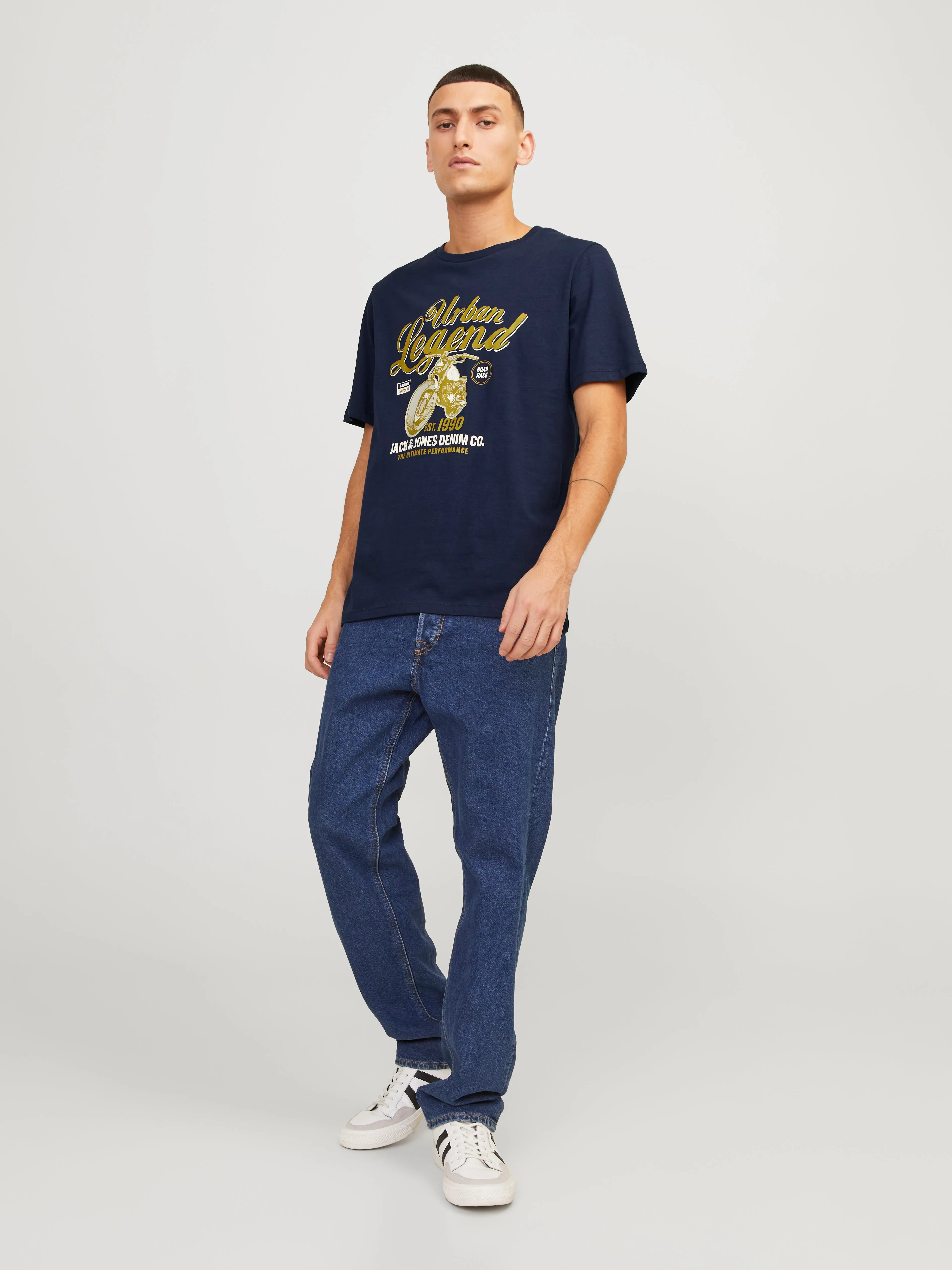 Camiseta Logotipo Cuello redondo | Azul oscuro | Jack & Jones®