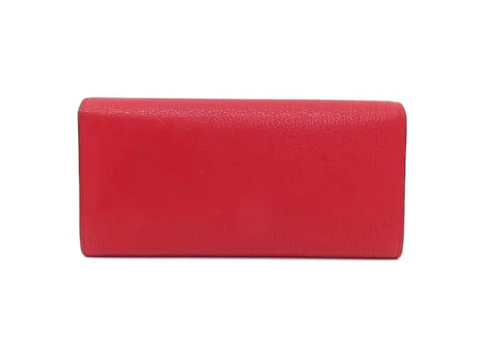 Cartera larga de cuero rojo Miu Miu Roja 
