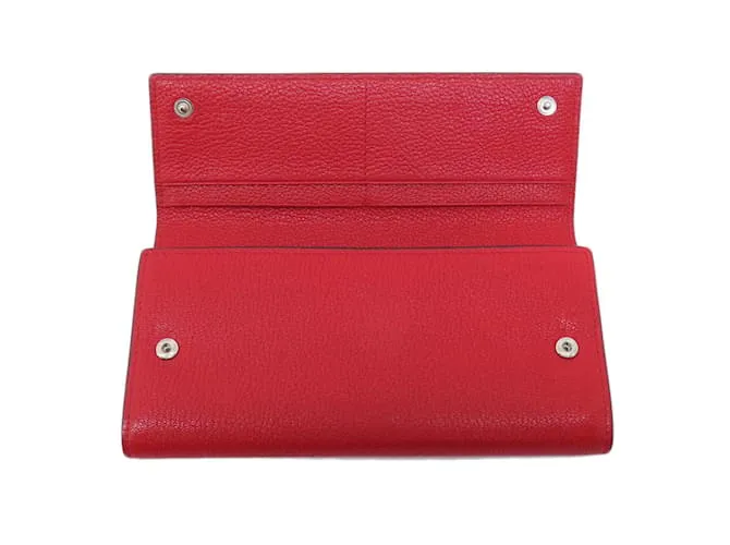 Cartera larga de cuero rojo Miu Miu Roja 