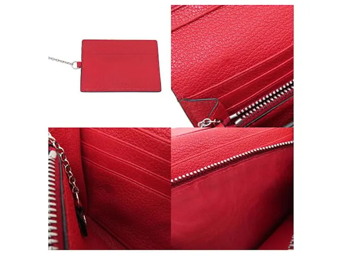 Cartera larga de cuero rojo Miu Miu Roja 