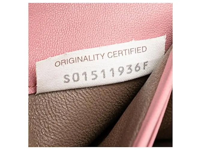 Cartera larga de cuero rosa Bottega Veneta 