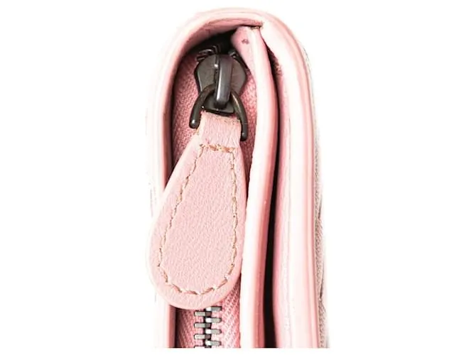 Cartera larga de cuero rosa Bottega Veneta 