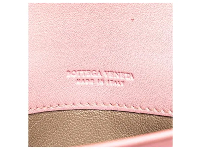 Cartera larga de cuero rosa Bottega Veneta 