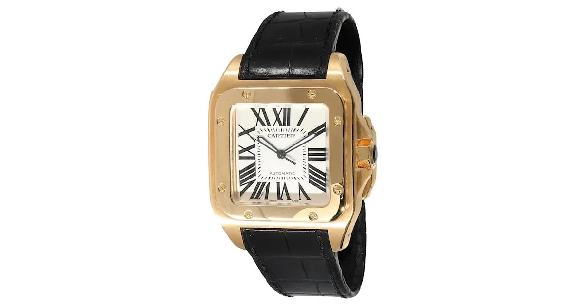 Cartier Santos 100 W20071Y1 Reloj de hombre en 18oro amarillo kt Plata Metálico 