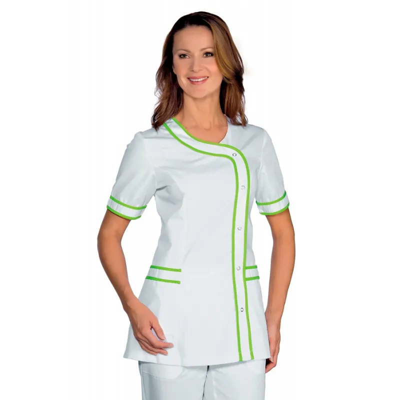 CASACA BRASILIA BLANCA CON DETALLE VERDE MELA  OFERTA