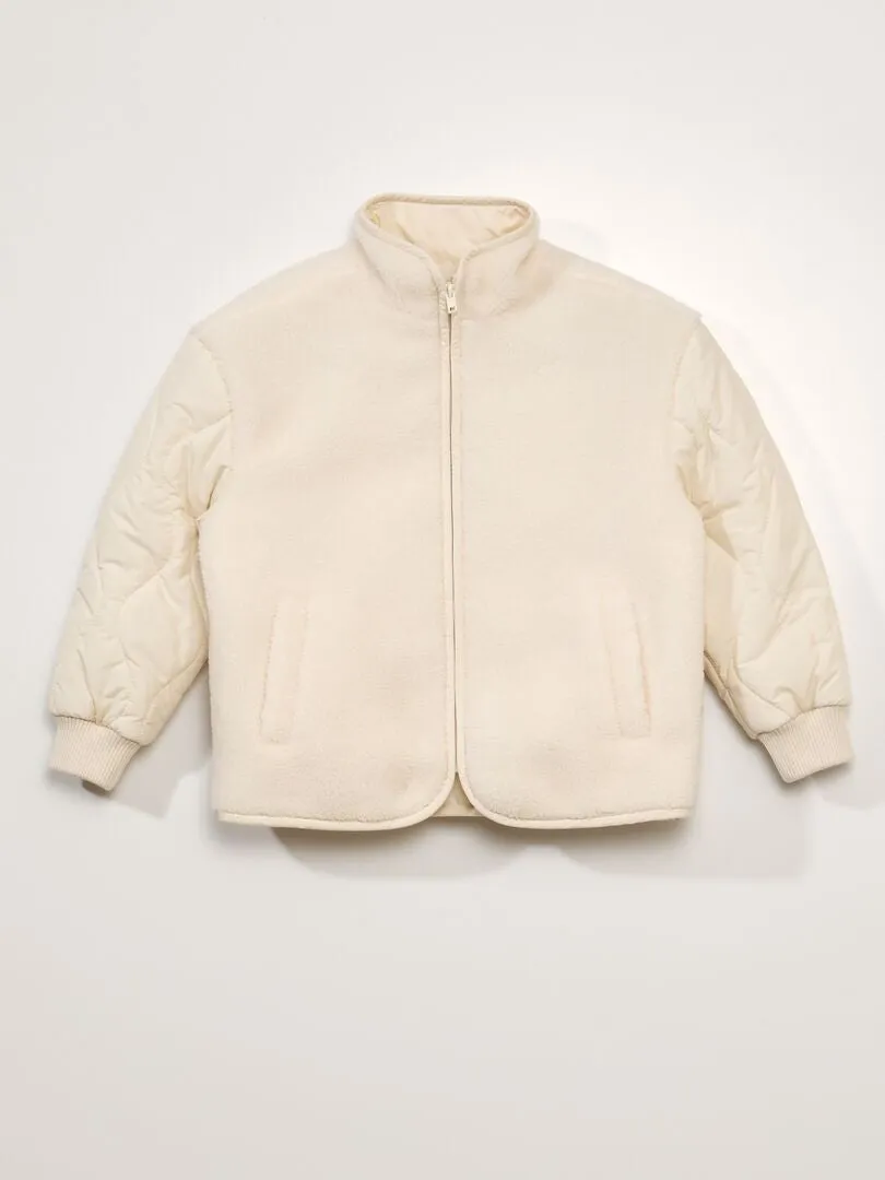 CAZADORA DE BORREGUITO ESTILO ANORAK  BLANCO