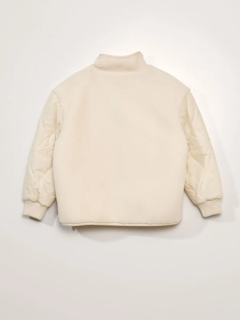 CAZADORA DE BORREGUITO ESTILO ANORAK  BLANCO