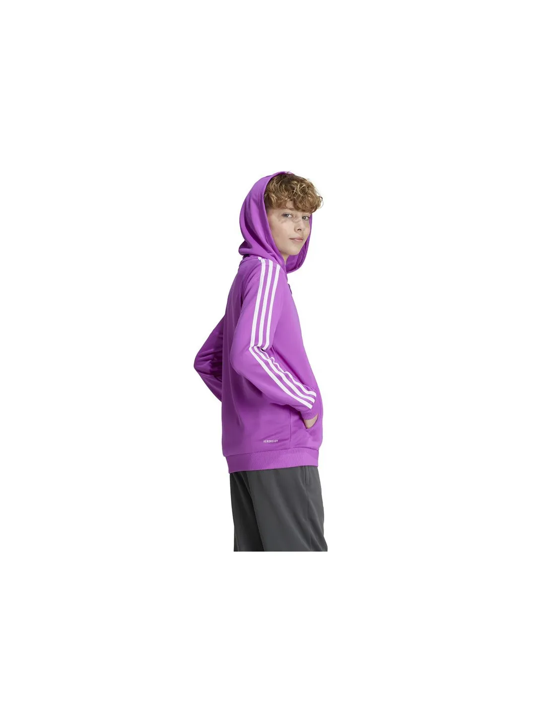 Chaqueta adidas Essentials Aeroready 3 Bandas Regular Fit Niño Morado