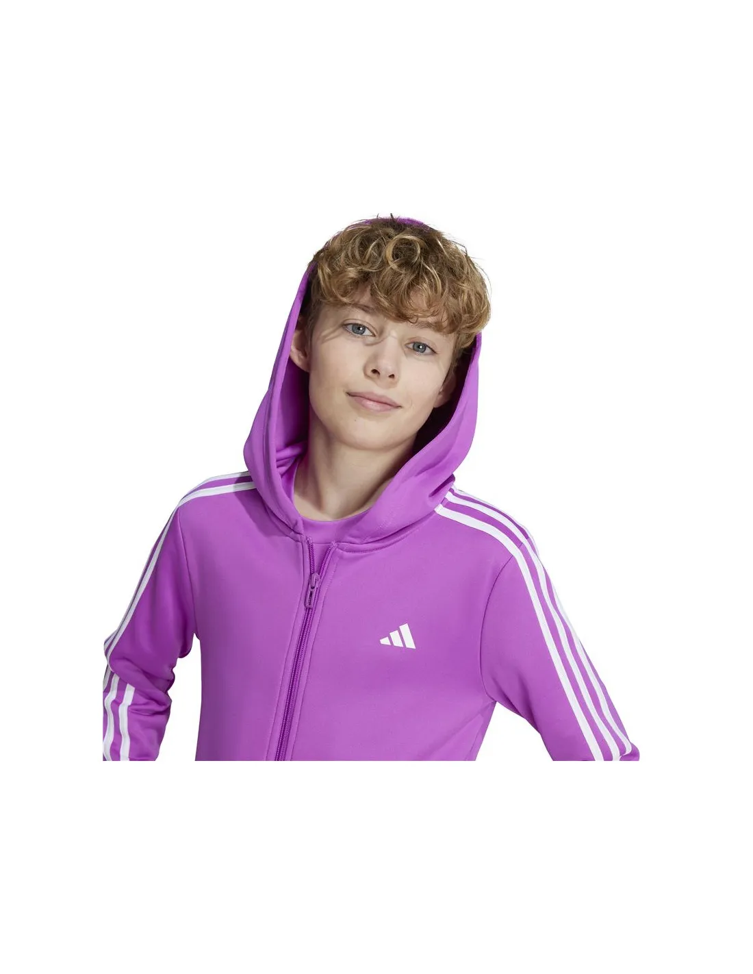 Chaqueta adidas Essentials Aeroready 3 Bandas Regular Fit Niño Morado