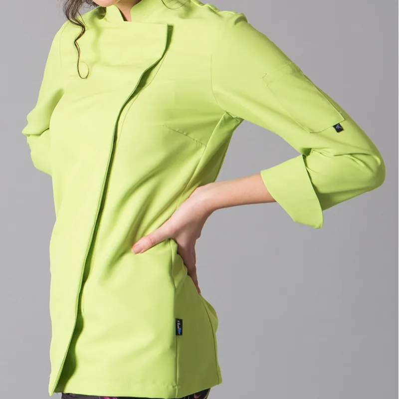 CHAQUETA COCINERA DE MICROFIBRA PISTACHO MIRANDA  GARY'S