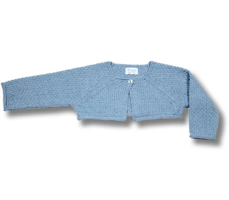 Chaqueta corta de Foque unisex punto garbanzo color azulon