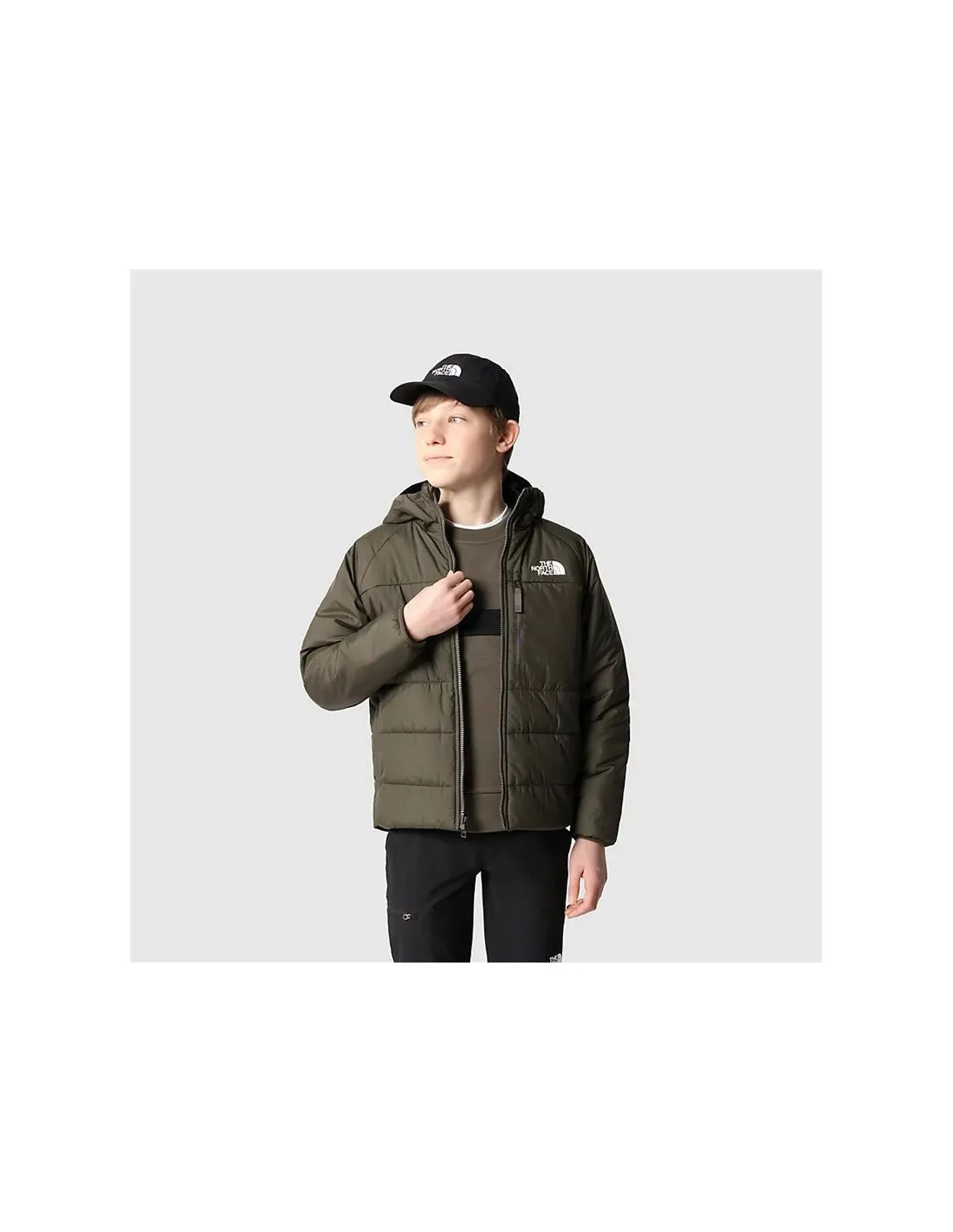 Chaqueta de Montaña The North Face Reversible Perrito Negro/Verde Niño