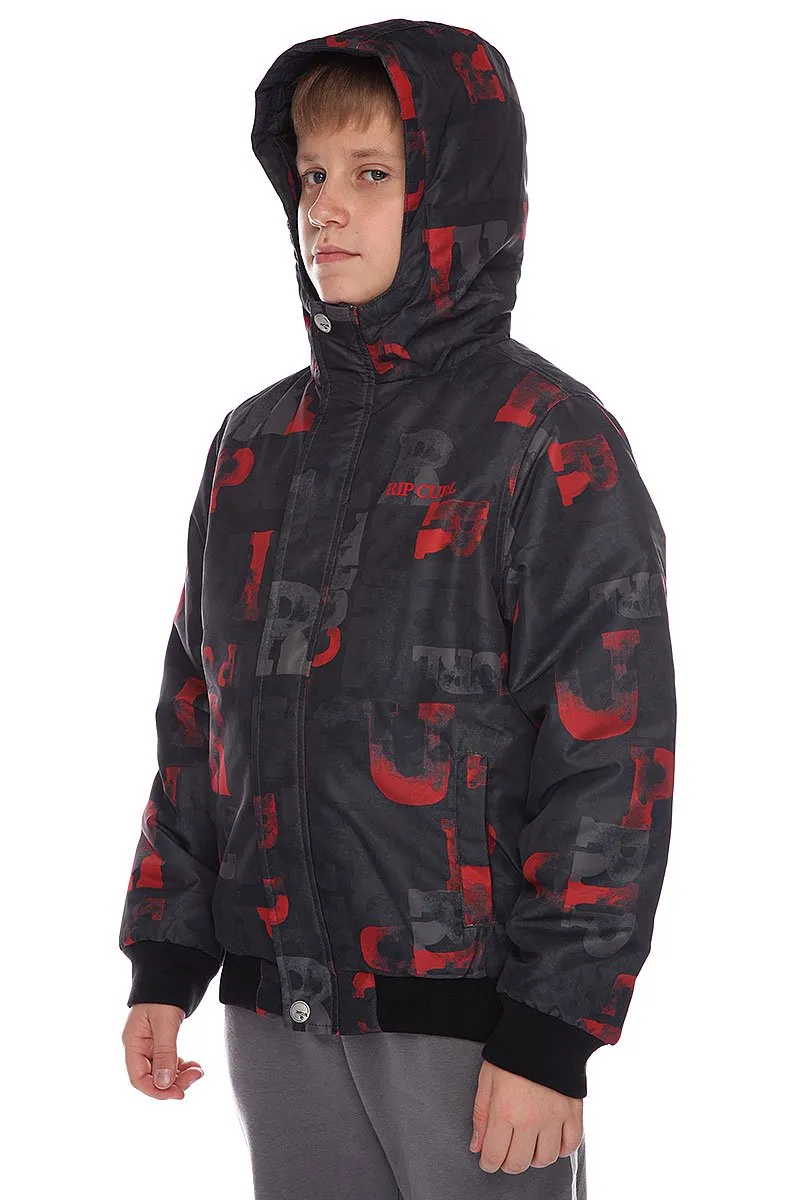 Chaqueta nieve niño RIP CURL con capucha BOYS Salty Corpo Jacket Ref. KJK2GC logos Gris y rojo