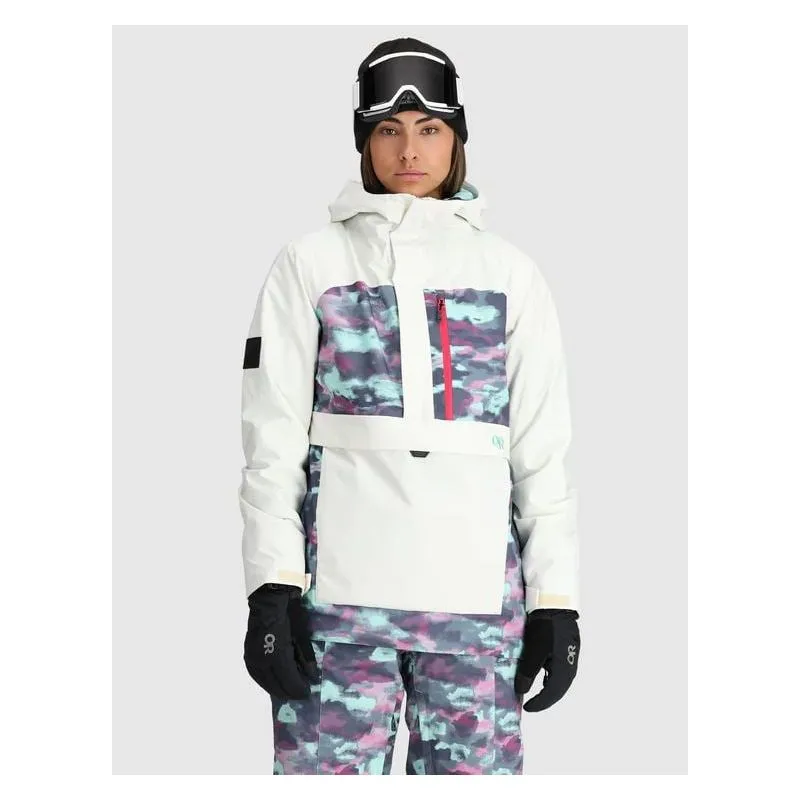 Chaqueta para mujer Outdoor Research Snowcrew Anorak (camuflaje nieve/calcita)