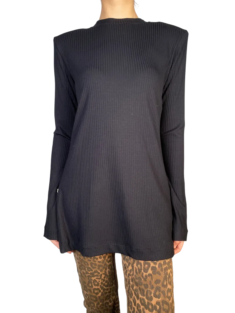 CHER Polera Tejida Con Hombreras
