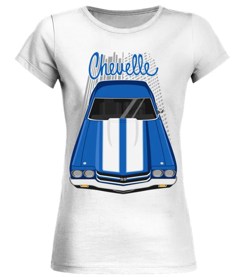 CHEVELLE SS 1970  FATHOM BLUE  CAMISETA CUELLO REDONDO MUJER