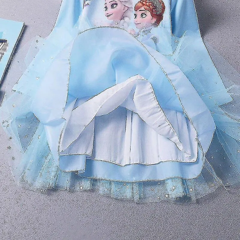 Chicas Princesa Elsa Vestidos de otoño Manga larga Anna Vestidos Niños Fiesta de cumpleaños Vestido de graduación