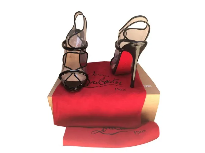 Christian Louboutin Sandalias Aqua Ronda Negro 