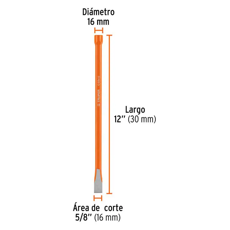 Cincel de Corte Frío Truper 12136 5/8 x 12 Pulg