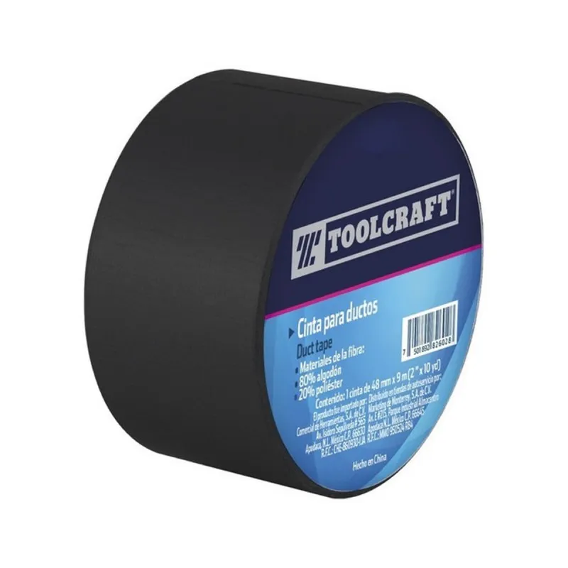 Cinta para Ducto Negra 48mm x 45m Toolcraft TC5101