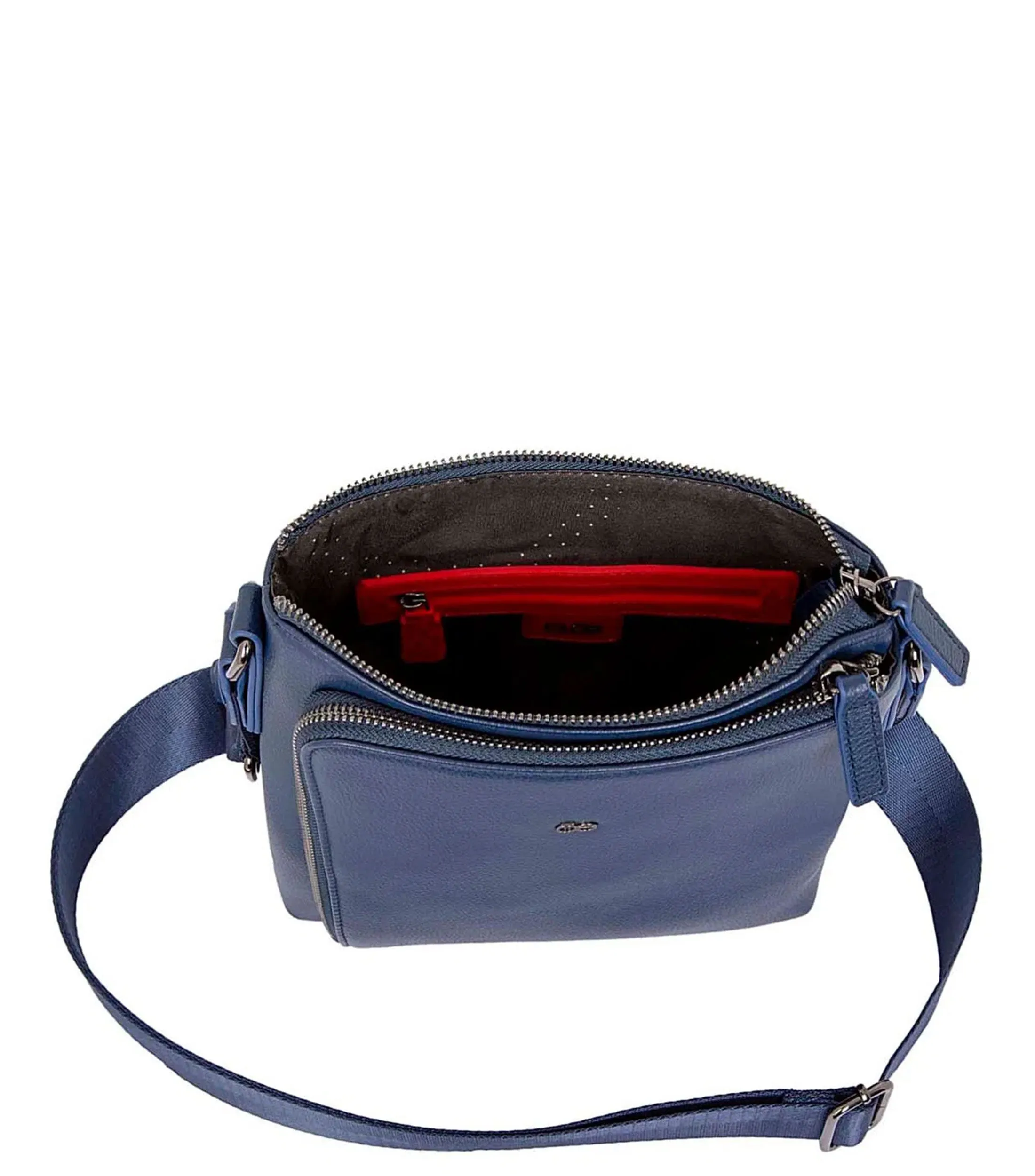 Clóe Bolso messenger porta ipad en piel azul marino granulado Uomo Hombre