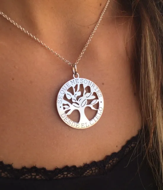 Colgante Árbol de la Vida «Sé que me sonríes desde el cielo»