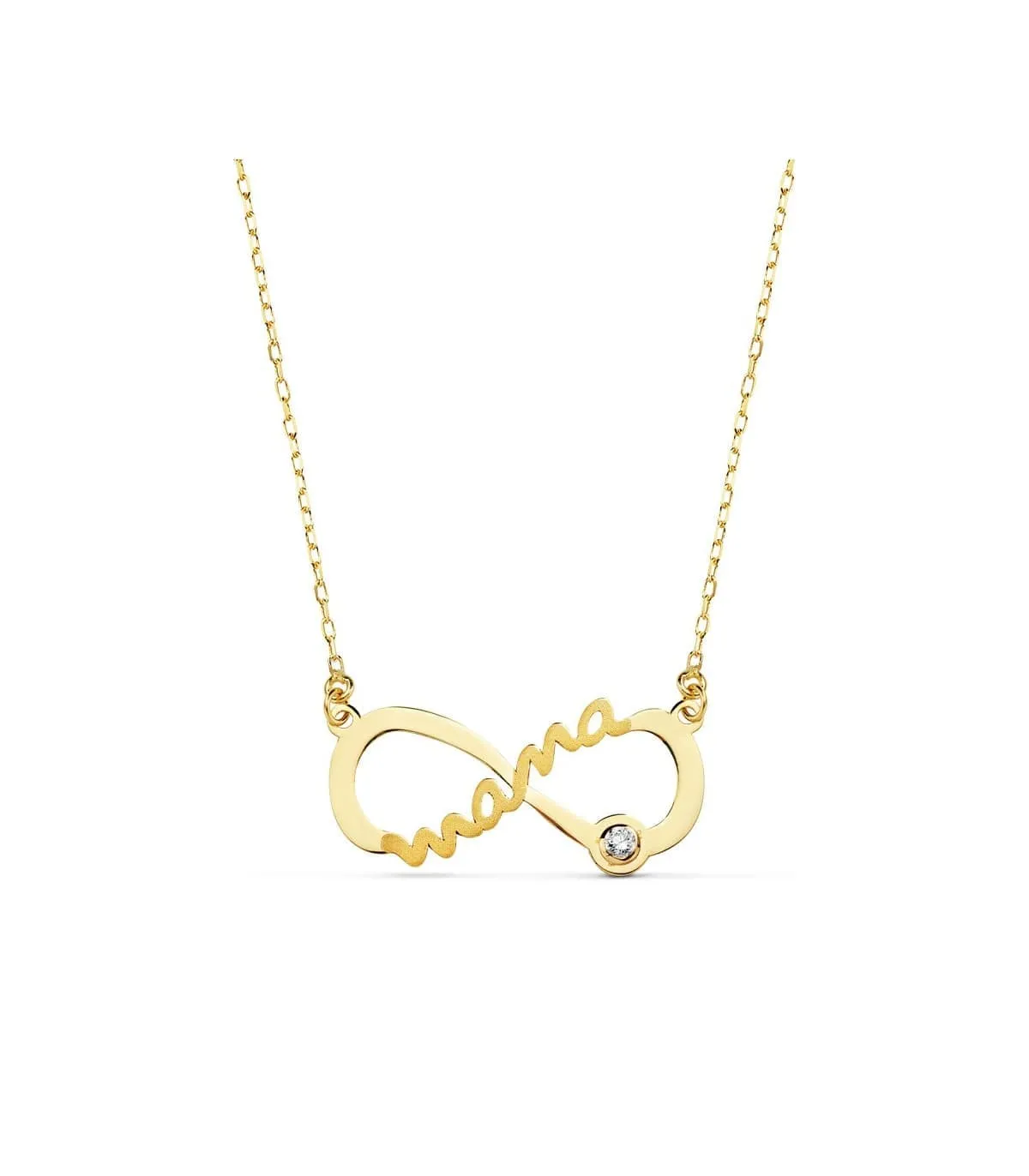 Collar Mamá Infinito Oro Amarillo 9K