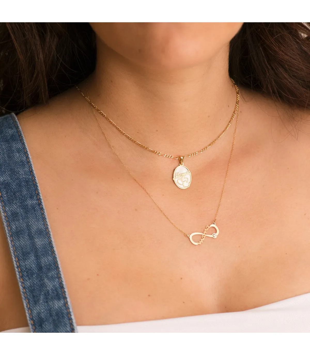 Collar Mamá Infinito Oro Amarillo 9K