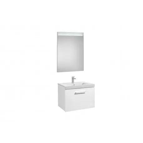 CONJUNTO DE MUEBLE CON UN CAJóN, LAVABO Y ESPEJO LED PRISMA  ROCA