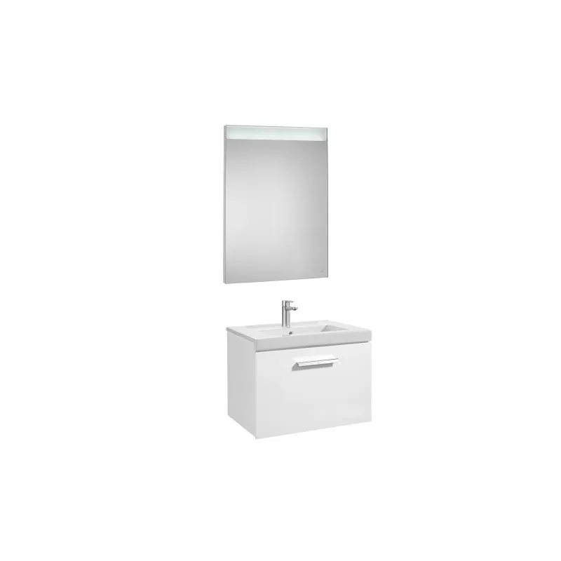 CONJUNTO DE MUEBLE CON UN CAJóN, LAVABO Y ESPEJO LED PRISMA  ROCA