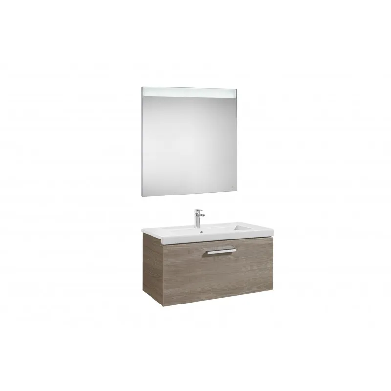 CONJUNTO DE MUEBLE CON UN CAJóN, LAVABO Y ESPEJO LED PRISMA  ROCA