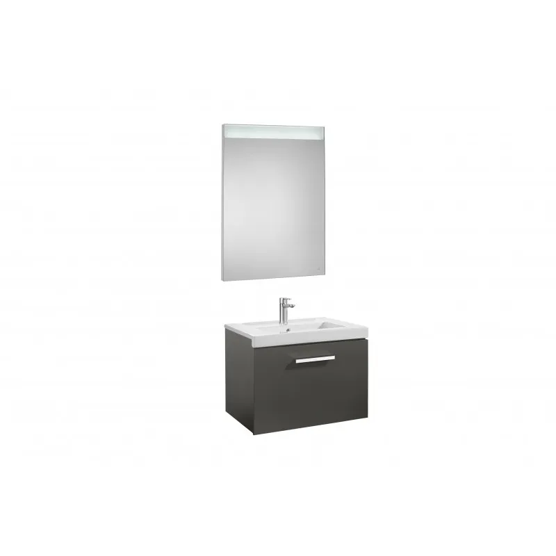 CONJUNTO DE MUEBLE CON UN CAJóN, LAVABO Y ESPEJO LED PRISMA  ROCA