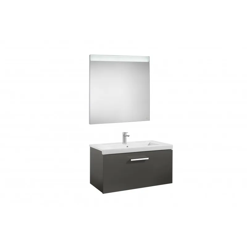 CONJUNTO DE MUEBLE CON UN CAJóN, LAVABO Y ESPEJO LED PRISMA  ROCA