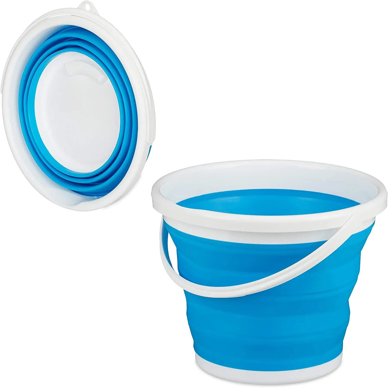 Cubo De Plastico Plegable 10 Litros Azul