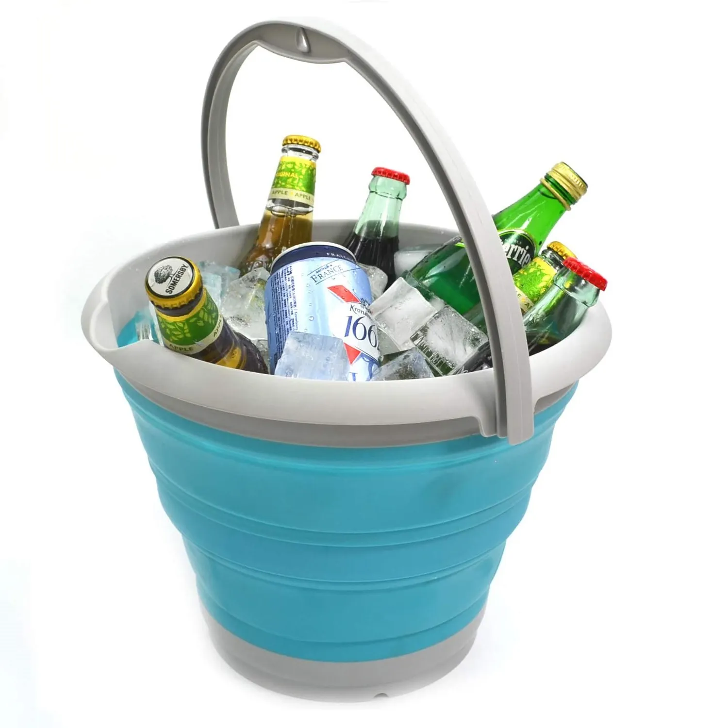 Cubo De Plastico Plegable 10 Litros Azul