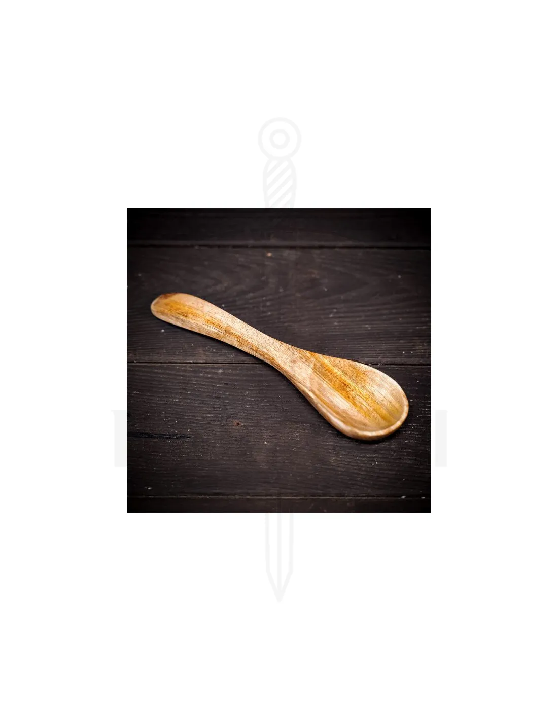 Cuchara medieval de madera funcional, 19 cm.