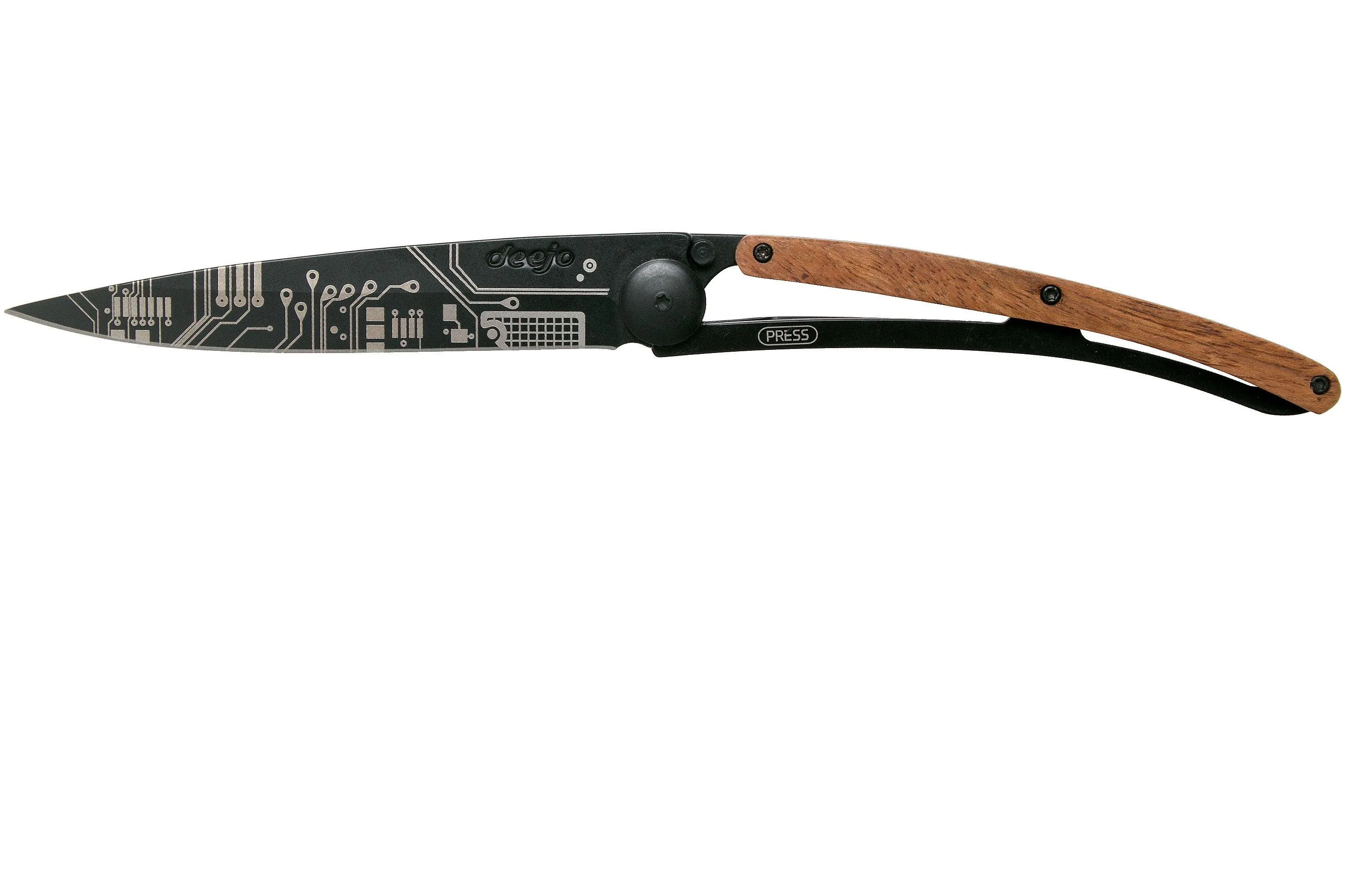 Deejo Tattoo Black 37g, madera Coral, Circuit Board 1GB000150 navaja