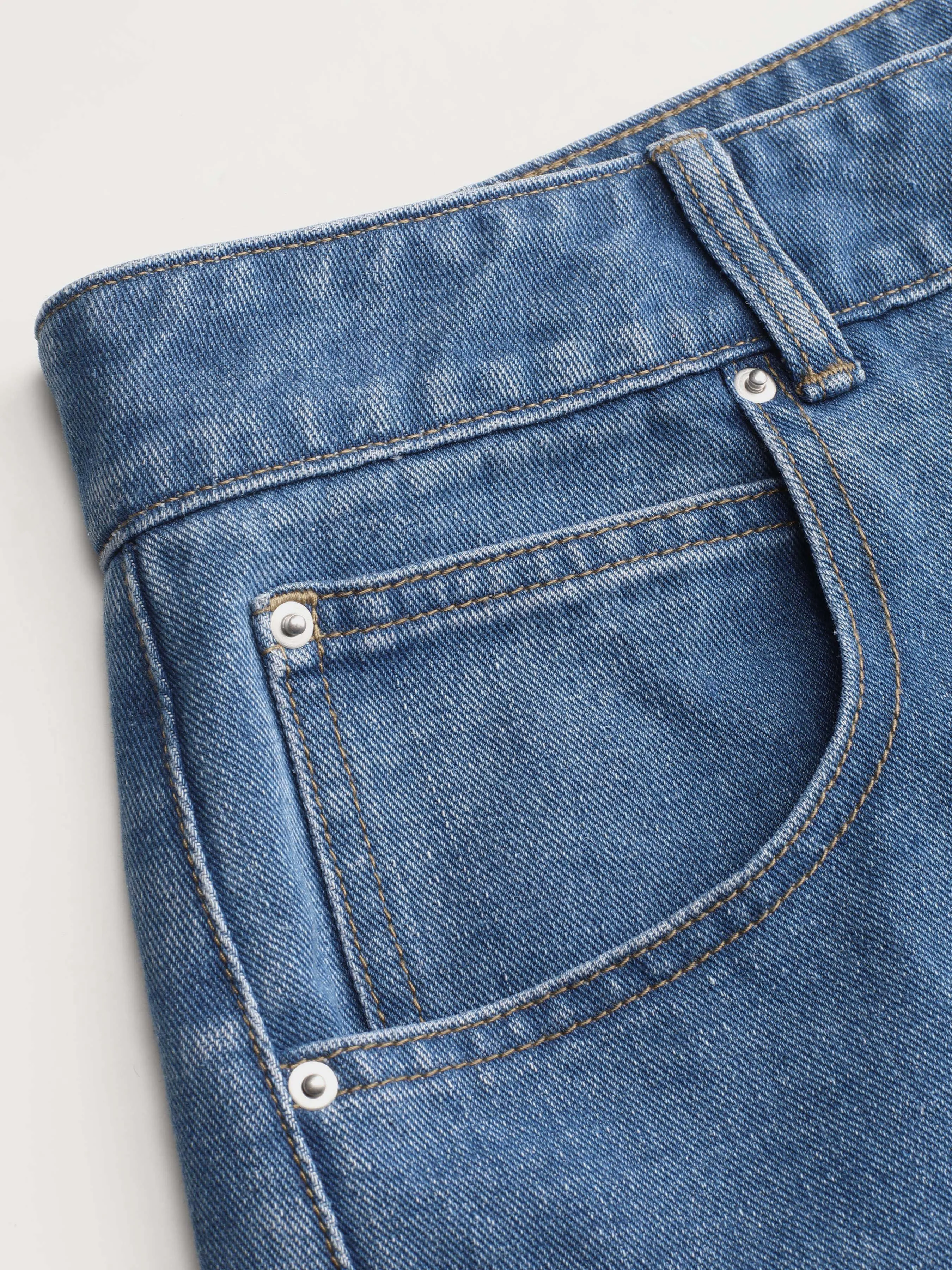 Denim Cintura Alta Bolsillo Jeans Afilados Curvy