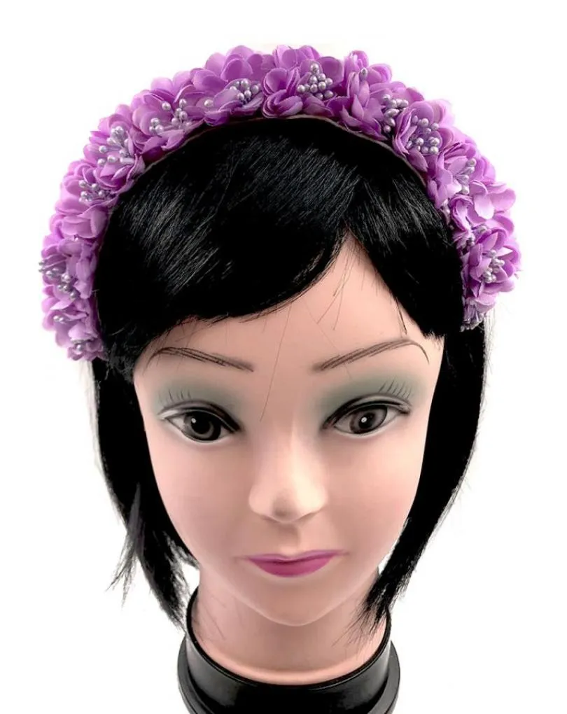 DIADEMAS BODA LILAS CON FLORES BONITAS ESPECIAL INVITADAS